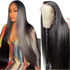 13×6 HD Lace Wig Human Hair Perruque Femme Naturelle Brésilien Straight Glueless Wig Human Hair Perruque Femme Naturelle Straight Bresilienne Cheveux Humain Lace Frontal Wigs 16 Pouces 40cm(13×6 Lace Front Wig)