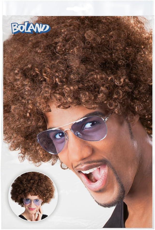image:imageBoland Perruque boucle pour adultes Coiffure courte en cheveux synthtiques Perruque pour le carnaval Halloween et JGA Accessoires pour les dguisements de carnavalBrun