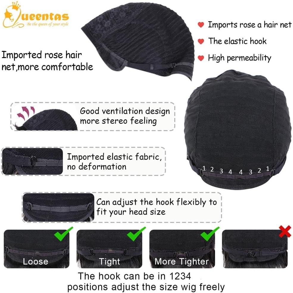 image:imageQueentas Perruque Courte Mixte Blonde Pixie Perruque Couche Nature Cheveux avec Frange Perruque Synthtique Rsistante La Chaleur Perruques Compltes pour Femmes et Fillesbrun fonc