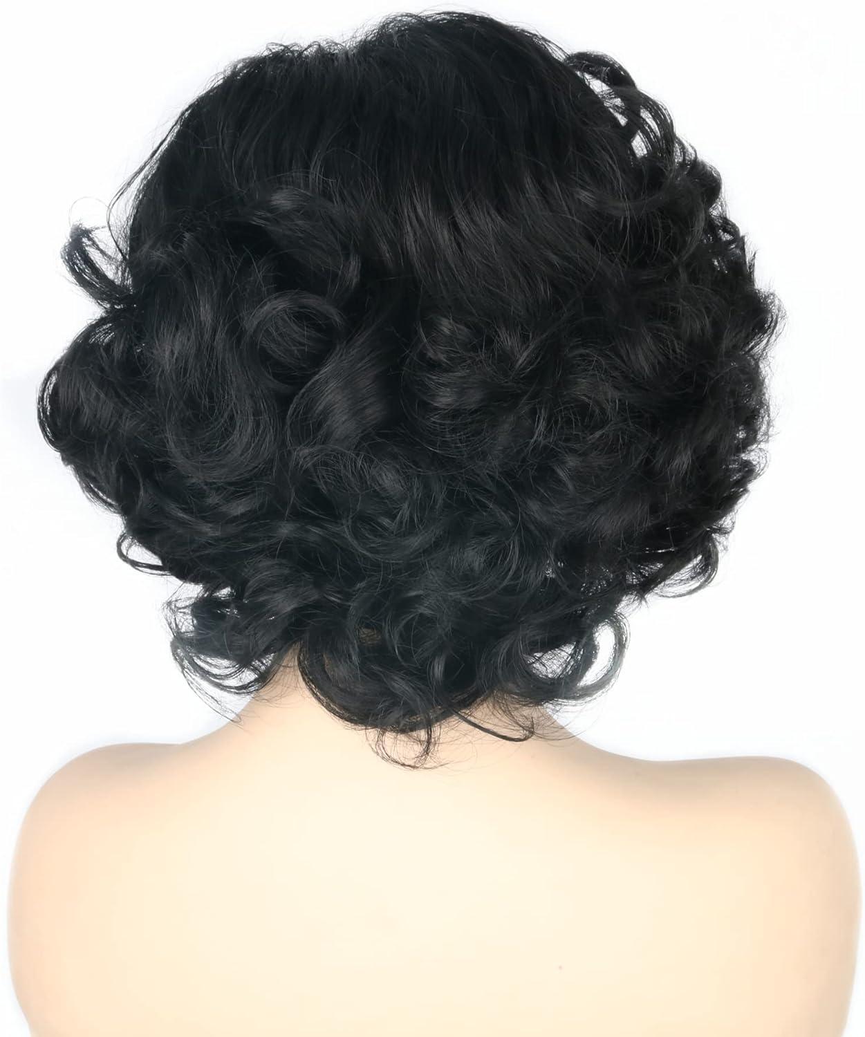 image:imageTopcosplay Perruque blonde pour femme Courte et ondule Pour Halloween cosplay dguisementNoir