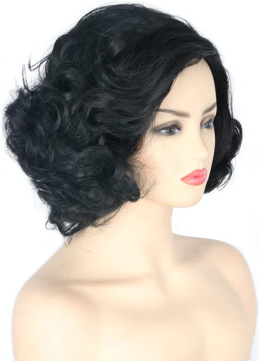 image:imageTopcosplay Perruque blonde pour femme Courte et ondule Pour Halloween cosplay dguisementNoir