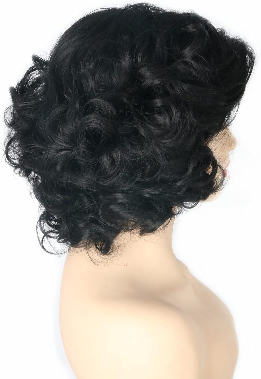 image:imageTopcosplay Perruque blonde pour femme Courte et ondule Pour Halloween cosplay dguisementNoir
