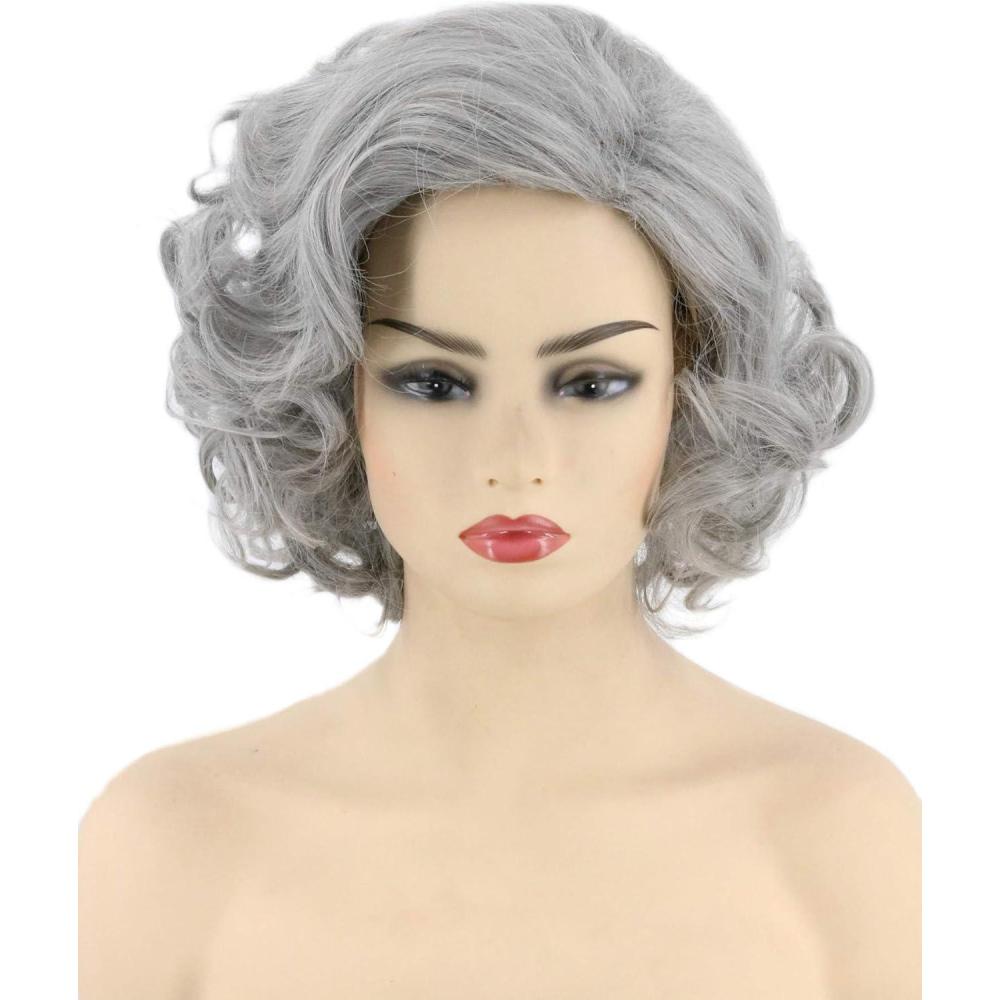 image:imageTopcosplay Perruque blonde pour femme Courte et ondule Pour Halloween cosplay dguisementGrise