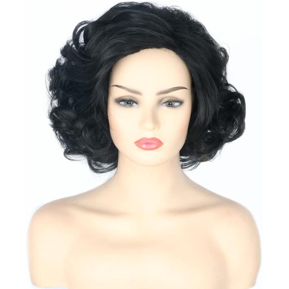 image:imageTopcosplay Perruque blonde pour femme Courte et ondule Pour Halloween cosplay dguisementNoir