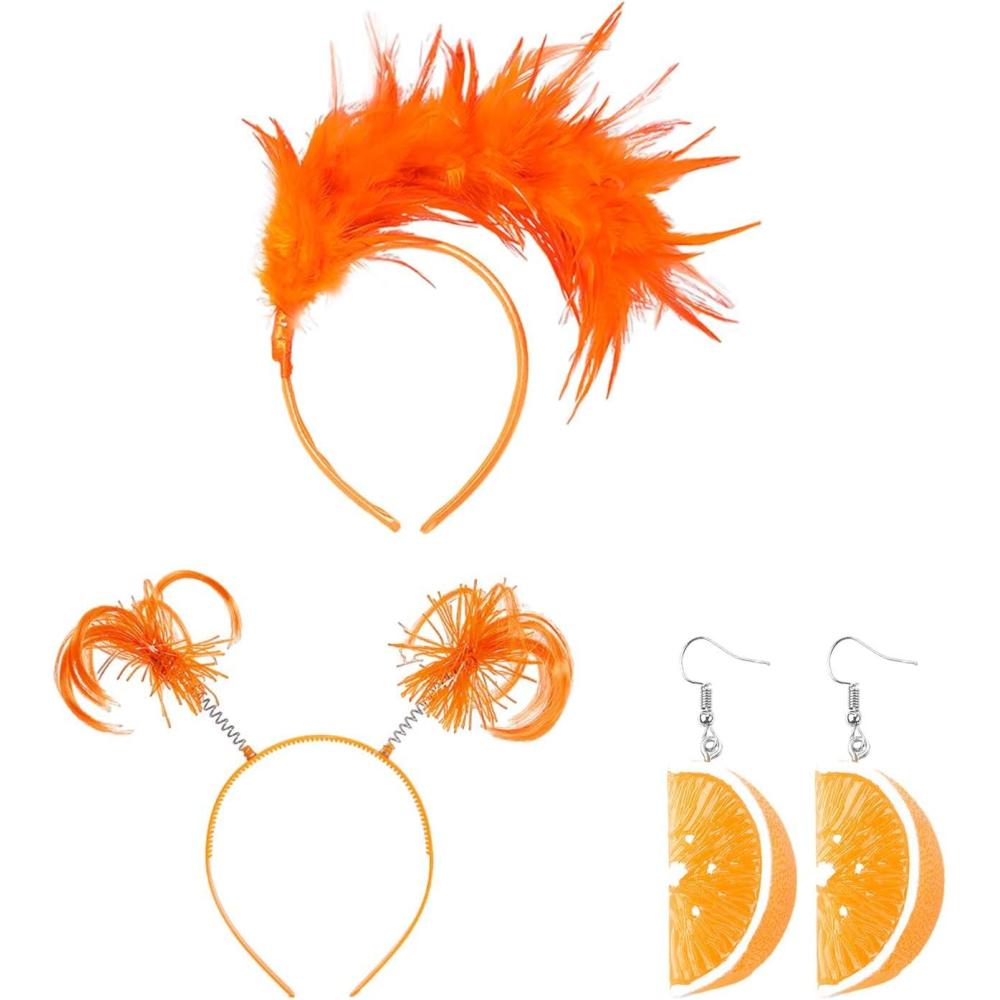 image:image1 Bandeau en Plumes 1 Bandeau De Perruque Et 1 Paire De Boucles doreilles Accessoires De Performance Accessoires De Costumes De Fte Accessoires  La Mode Et Personnaliss