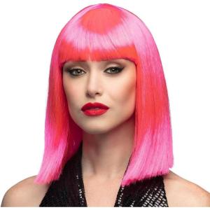 Générique – Pe735/Rose – Perruque Dance Rose Fluo – Taille Unique(Rose Fluo)