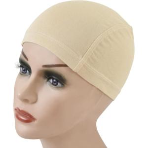 1 pièce Wig Cap Bonnet en bambou Bonnet de perruque élastique pour perruques (brun foncé)(blond gris)