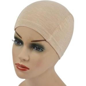 1 pièce Wig Cap Bonnet en bambou Bonnet de perruque élastique pour perruques (brun foncé)(brun clair)