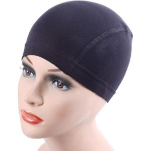 1 pièce Wig Cap Bonnet en bambou Bonnet de perruque élastique pour perruques (brun foncé)(noire)