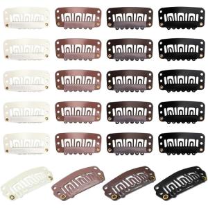 100 Pièces Forme U Clips d&rsquo;Extension de Cheveux en Métal de Silicium – 6 Dents pour Perruques et Postiches – 4 Couleurs
