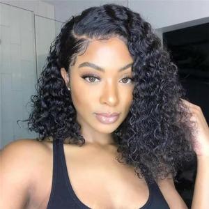 13 x 6 Perruque en cheveux humains marron chocolat 66 cm HD Transparent Lace Frontal Wigs Body Wave pré-bouclée sans colle Densité 150(Deep Wave Bob Lace Front Wigs)