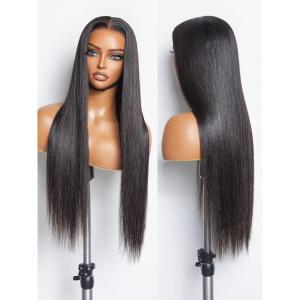 13×4 Lace Front Straight Wigs 16Pouces Perruque Femme Naturelle Bresilienne Perruque Cheveux Humain Pre Plucked Glueless Wigs for Women 150% Densité Naturelle Noire (40cm)(Perruque Cheveux Humain Straight)
