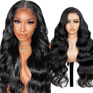 13×4 Swiss Lace Front Human Hair Wig Cheveux Humain Glueless Wig Unprocessed Brazilian Virgin Human Hair Straight P427 Highlight Brown Pre Plucked With Natural Hairline 20 Inch(13X4 Body Wave Wig)