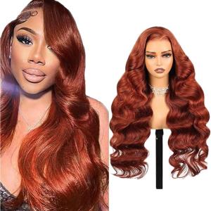 13×4 Swiss Lace Front Human Hair Wig Cheveux Humain Glueless Wig Unprocessed Brazilian Virgin Human Hair Straight P427 Highlight Brown Pre Plucked With Natural Hairline 20 Inch(13×6 #33 Reddish Brown Body Wave Wig)