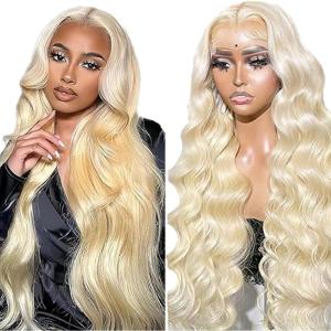 13×4 Swiss Lace Front Human Hair Wig Cheveux Humain Glueless Wig Unprocessed Brazilian Virgin Human Hair Straight P427 Highlight Brown Pre Plucked With Natural Hairline 20 Inch(13X4 #613 Light Blonde Body Wave Wig)