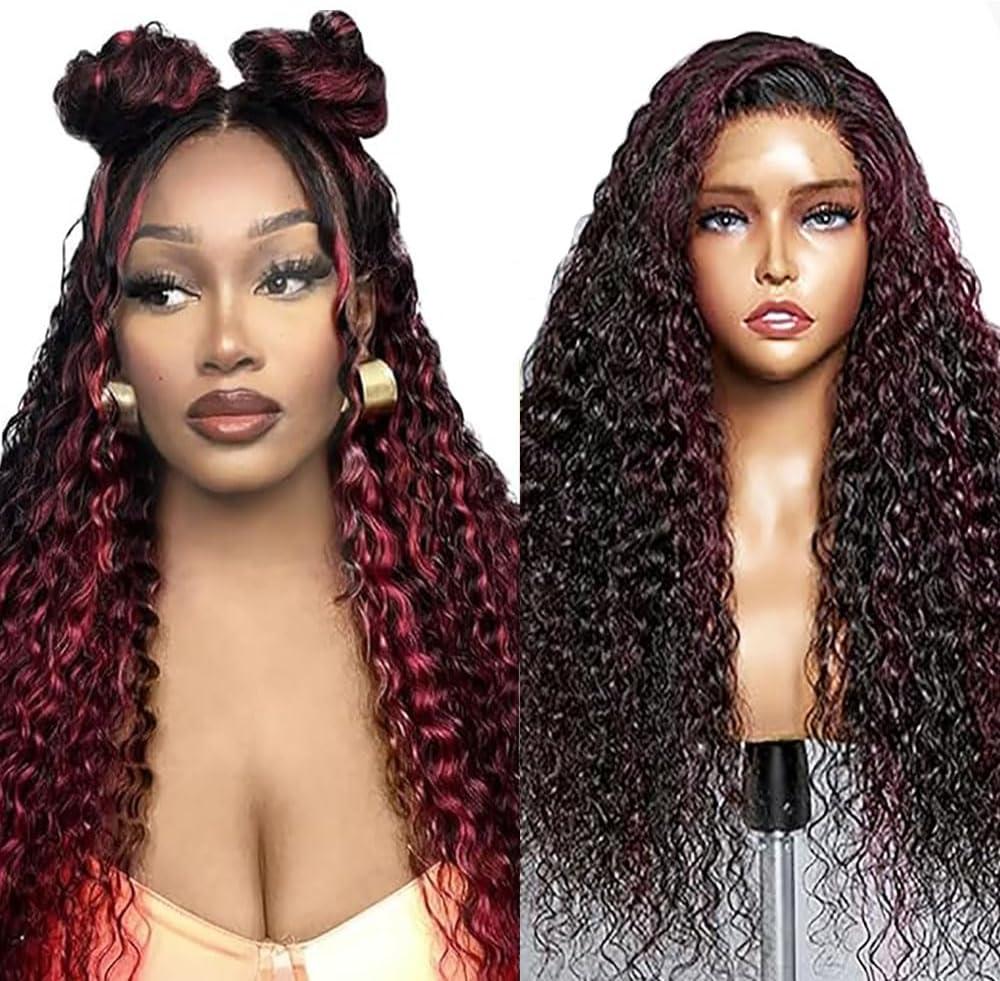 image:imageHuman Hair Wig Water Wave Perruque Cheveux Humain 5X5 Lace Front Perruque Femme Naturelle Brsilien 4 Chocolate 100 Unprocessed Brazilian Virgin Hair Glueless Wear and Go 34 Pouce13X4 P1B99J Water Wave