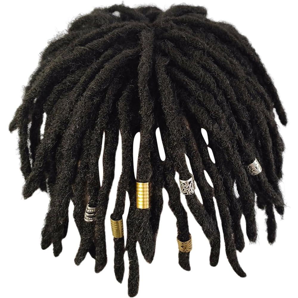image:imageCheveux tresss au crochet noir pour homme hiphop fibre de cheveux afroamricaine postiche boucle perruque pour homme ensemble de tresses sales style de tte cheveux courts noir tailleNoir