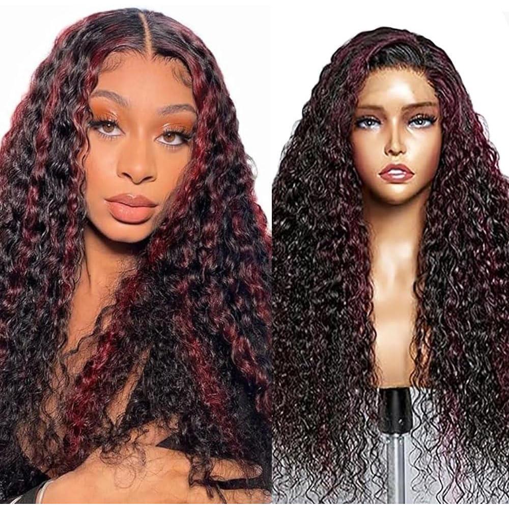 image:imageHuman Hair Wig Water Wave Perruque Cheveux Humain 5X5 Lace Front Perruque Femme Naturelle Brsilien 4 Chocolate 100 Unprocessed Brazilian Virgin Hair Glueless Wear and Go 34 Pouce13X4 P1B99J Water Wave