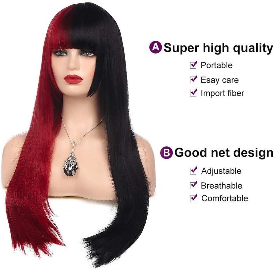 image:imagePerruque Rouge Dames Longues Boucls Onduls Cheveux Perruques Synthtique Cosplay Pleine Perruque Halloween Costume PartyRouge