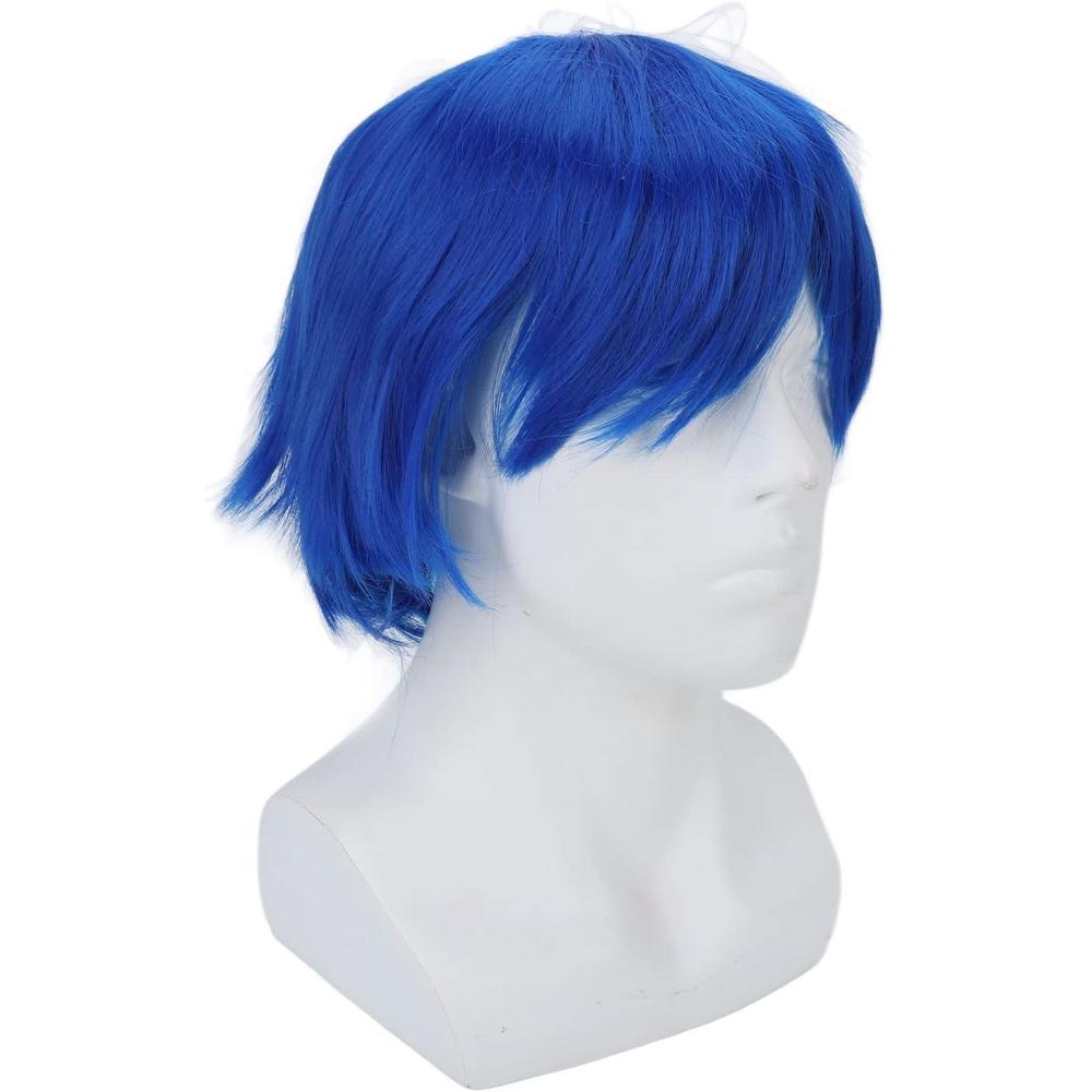 image:imagePerruque Bleue Perruque Bleue Courte De Cosplay Danime Perruque Bleue Synthtique Pour Hommes Perruque De Cosplay Bleue Costume De Fte Wog Bleu Pour les Ftes les vnements Et les Conventions