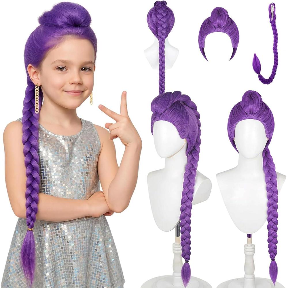 image:imagePerruque Rumi Dguisement Hunter Perruque Rumi Zoey Anime Rumi Mira Cosplay Wig Perruque Femme Perruque Violette Accessoires De Cosplay Ralistes pour Halloween Et CarnavalD