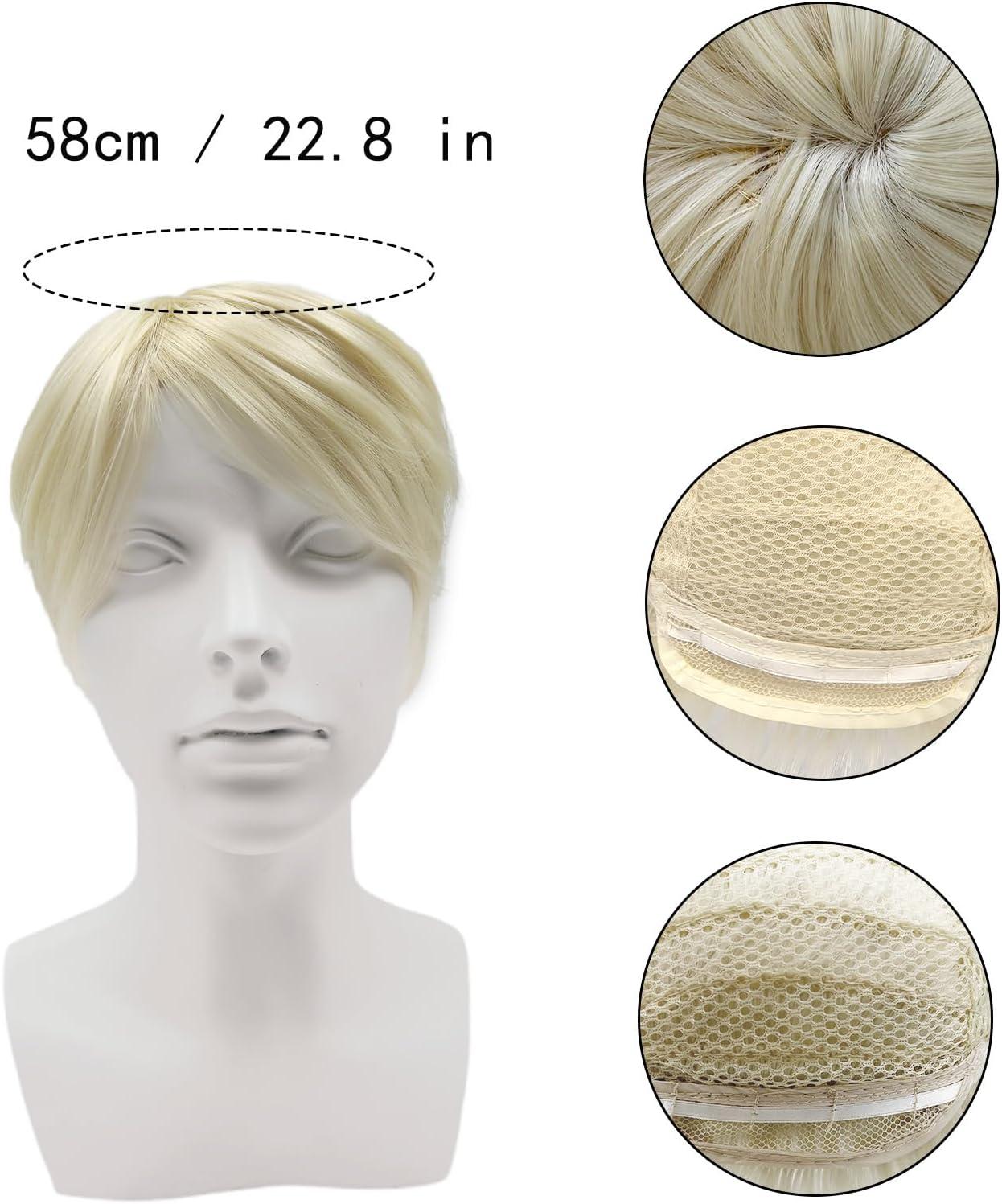 image:imageCourte Perruque pour Homme Perruque de Mec Blonde Cheveux Courts Postiche Naturelle Moelleuse avec Frange pour Hommes Carnaval Costume de Fte Quotidien Rock Star Soire Thme OrOr