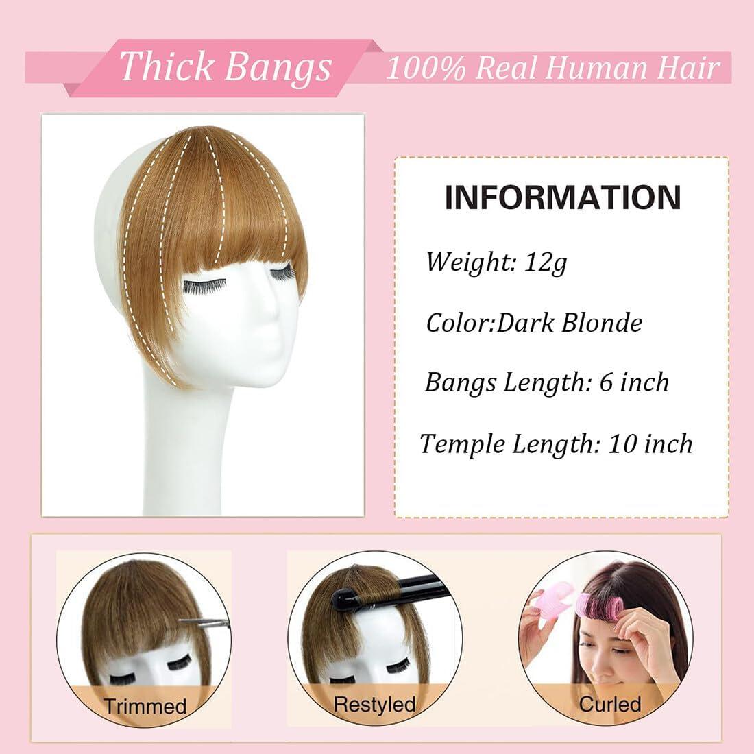 image:imageFrange de cheveux humains naturels avec branches clip invisible en frange pour volume instantan et polyvalence de coiffure parfaite pour fixer la racine des cheveux blond cendr propre 12 gnoirmarron