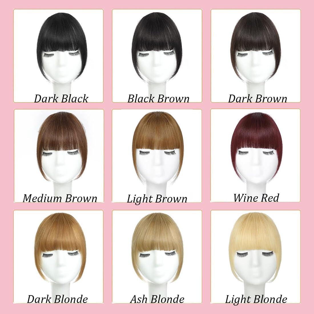image:imageFrange de cheveux humains naturels avec branches clip invisible en frange pour volume instantan et polyvalence de coiffure parfaite pour fixer la racine des cheveux blond cendr propre 12 gnoirmarron