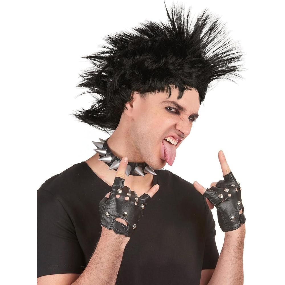 image:imageDEGUISE TOI Perruque punk noire homme Perruques courtes