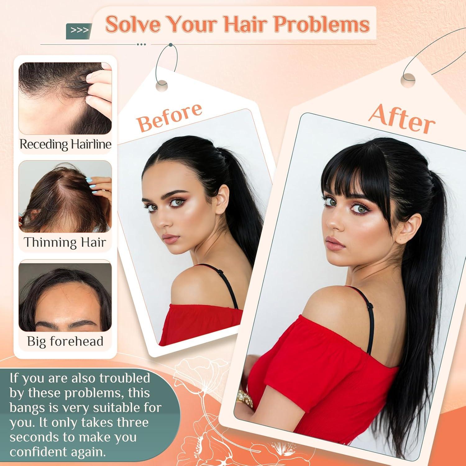 image:imageBenehair Topper de Vrais Cheveux pour Femme 100 Humain Chevelure Frange Latrale 9g Toppers pour aux Cheveux Fins 5x12 Base de Dentelle Vrais Chevelure Pince Brun Moka 2RBrun Clair 6