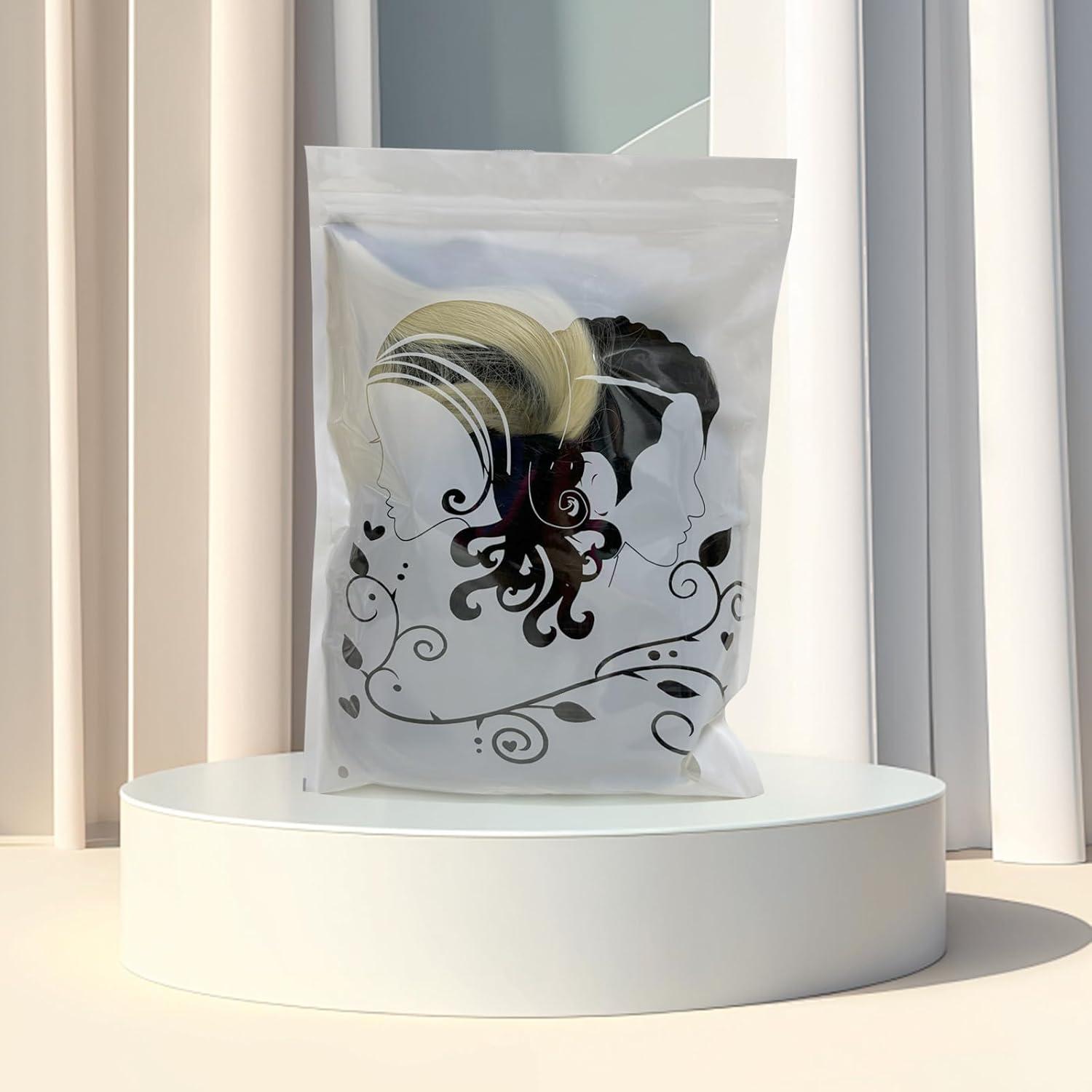 image:imageCreamily Perruques courtes au carr de 25 cm lisses avec frange plate synthtiques colores cosplay fte femmes naturelles comme vrais cheveux bonnet perruque gratuit NoirBlonde