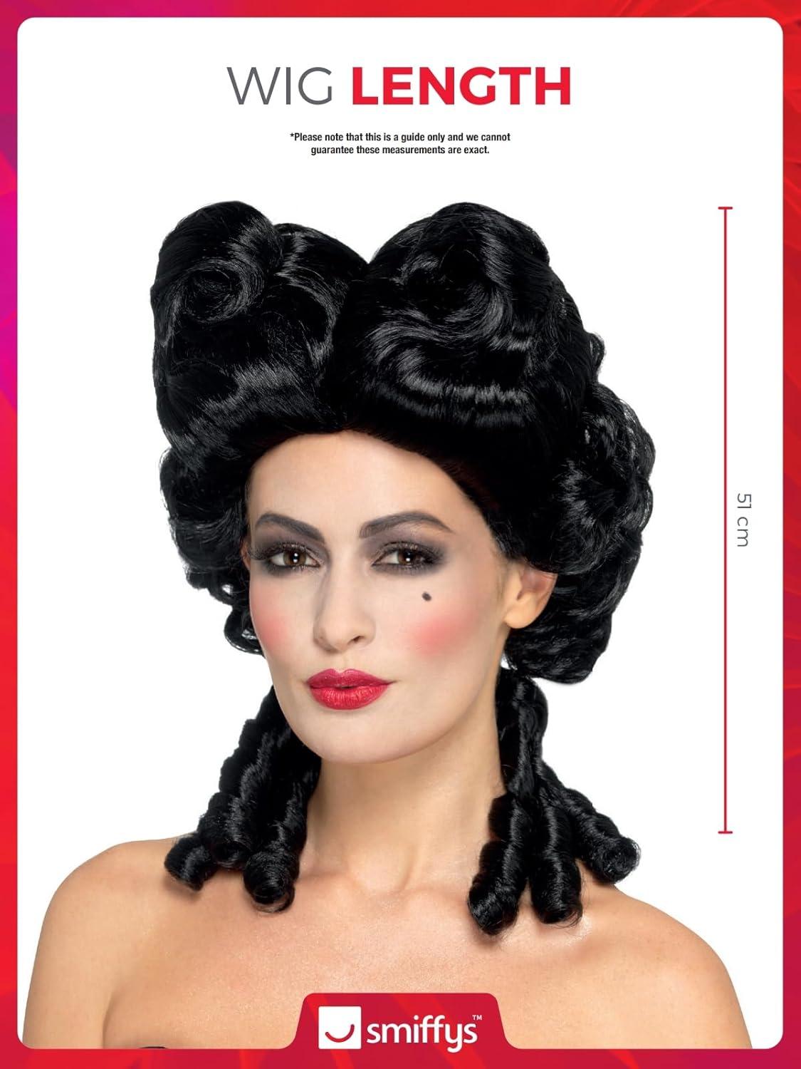 image:imageSmiffys Perruque baroque gothique Noir Halloween CarnavalNoir