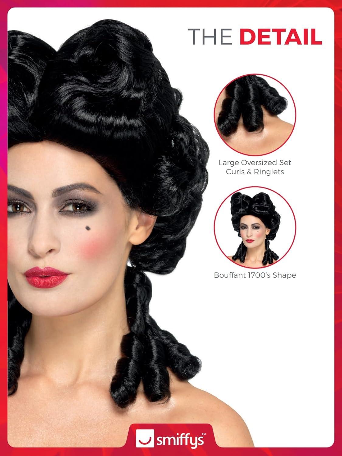 image:imageSmiffys Perruque baroque gothique Noir Halloween CarnavalNoir