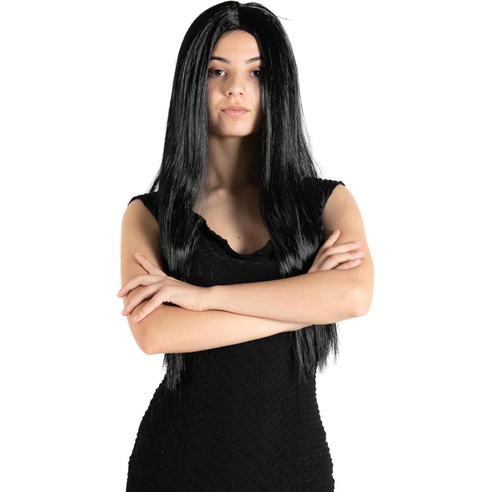 image:imageCiao Morticia Addams perruque longue lisse noire femmeMorticia