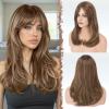 Brown Mixed Blond-Curtain Bangs