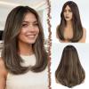 Ombre brun blond-Curtain Bangs